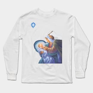 Birth Of Jesus Nativity Design Long Sleeve T-Shirt